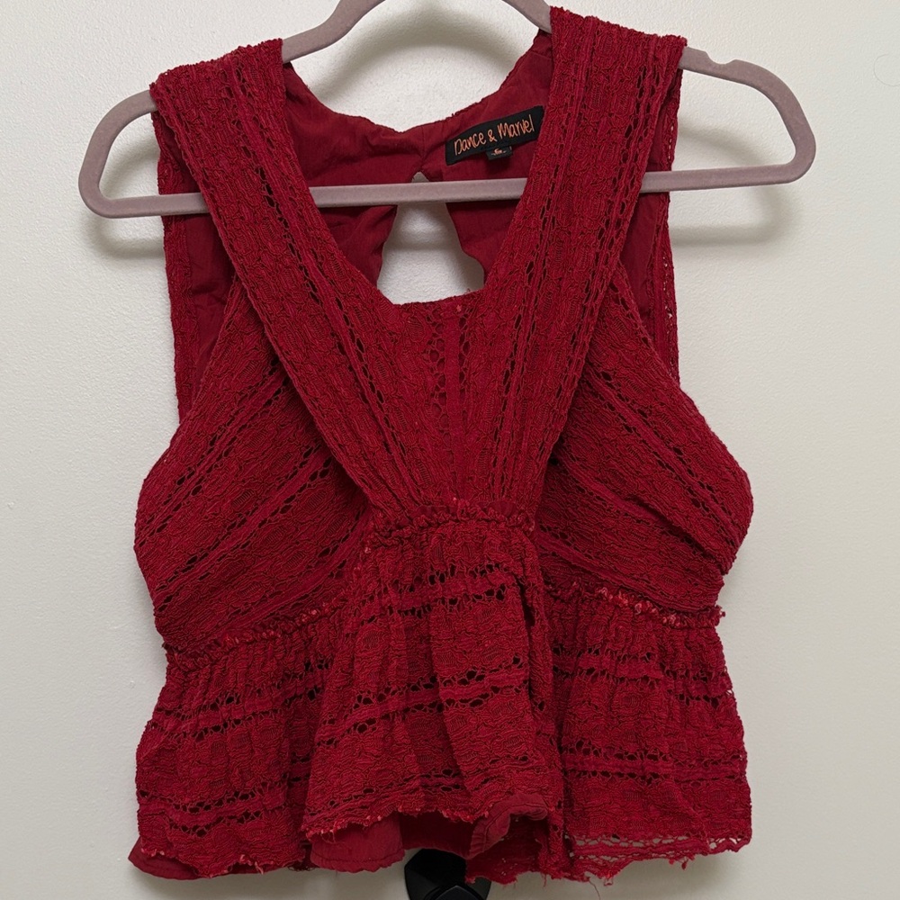 Sexy Red Lace blouse Top
